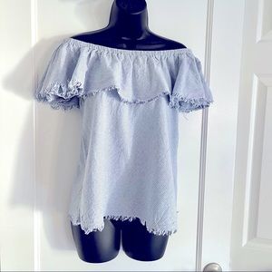 Velvet: Paloma Off-the-Shoulder Striped Top